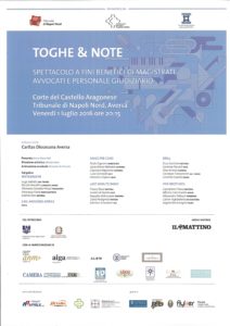 spettacolo a fini benefici di magistrati